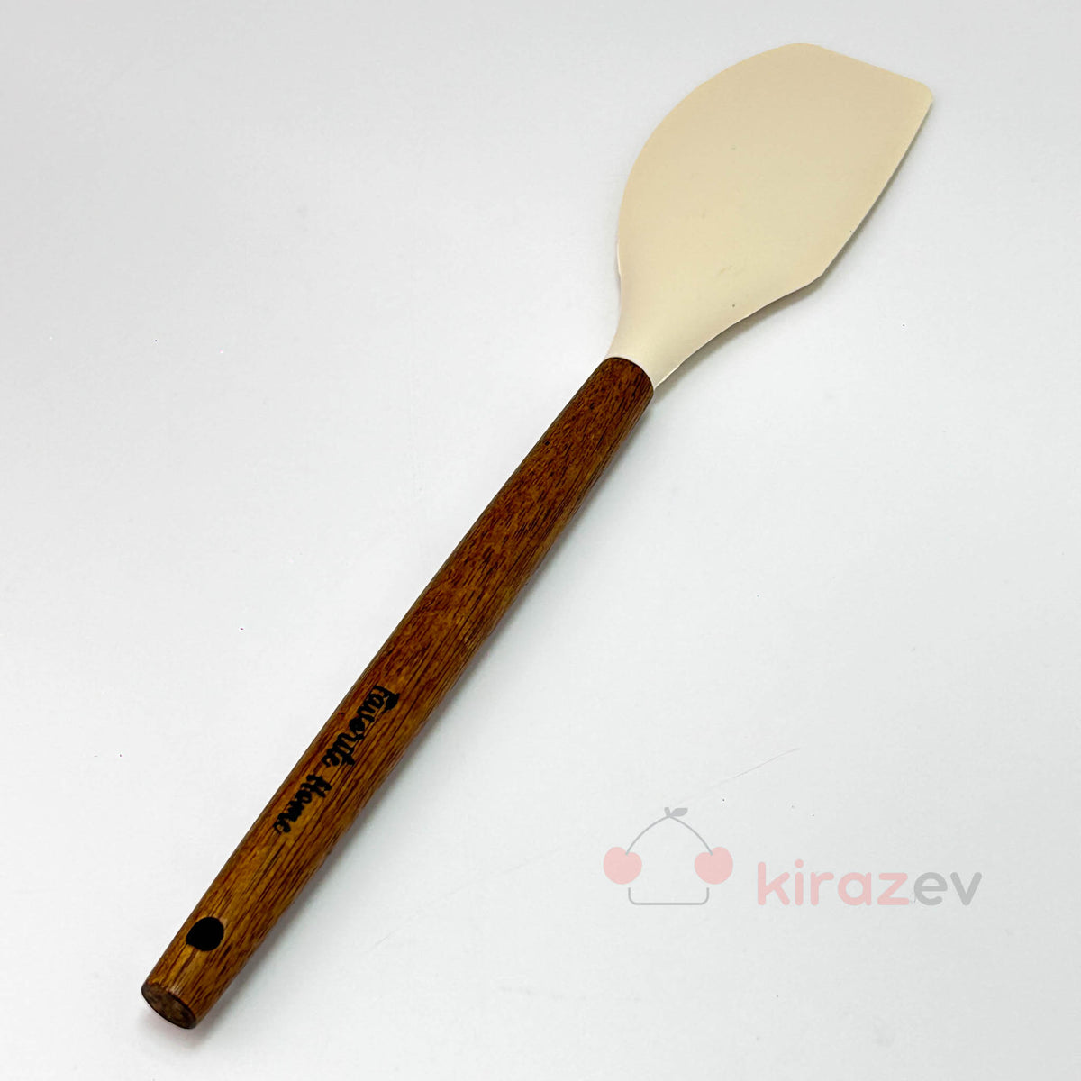 Akasya Saplı Silikon Spatula Krem