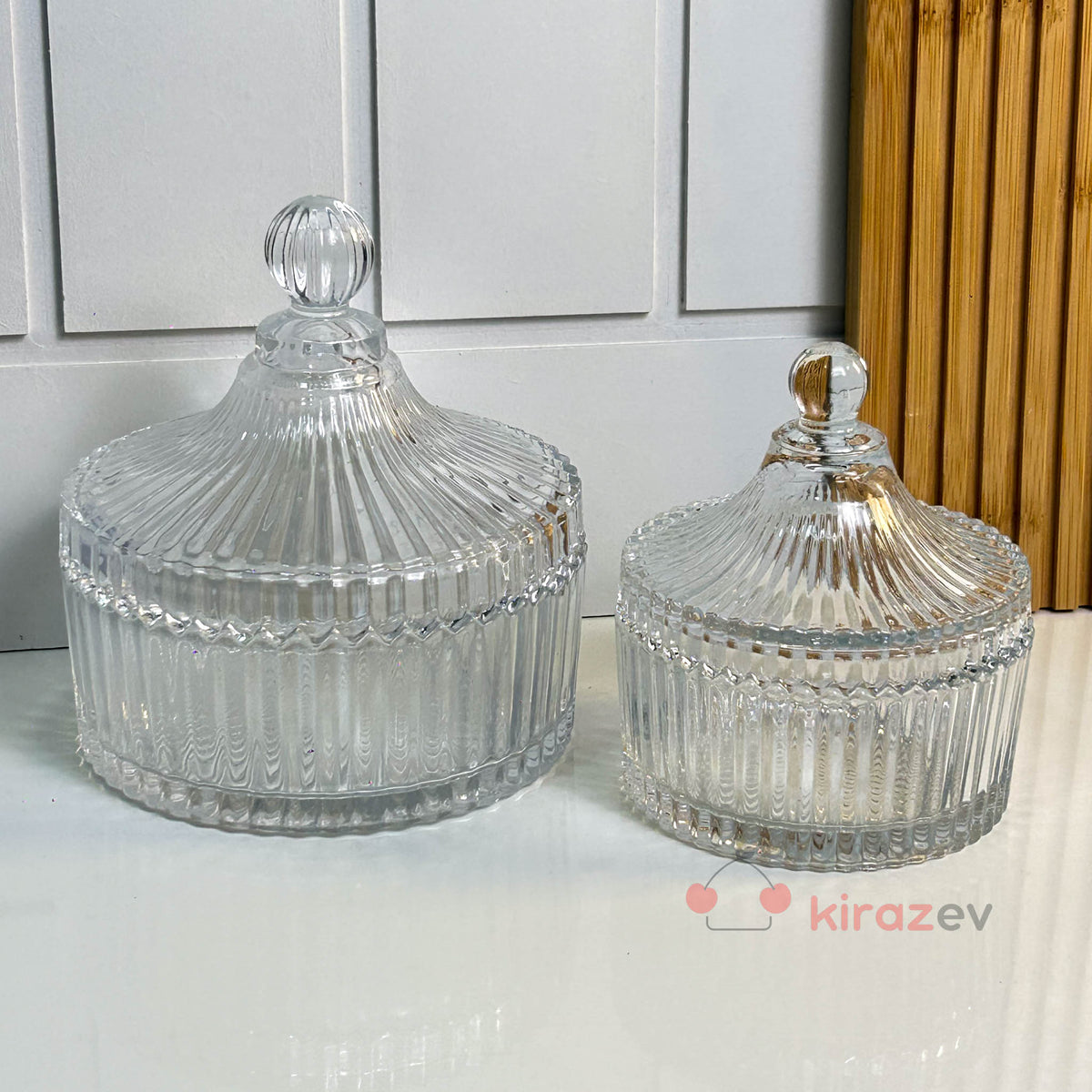 Aura İkili Cam Şekerlik Seti