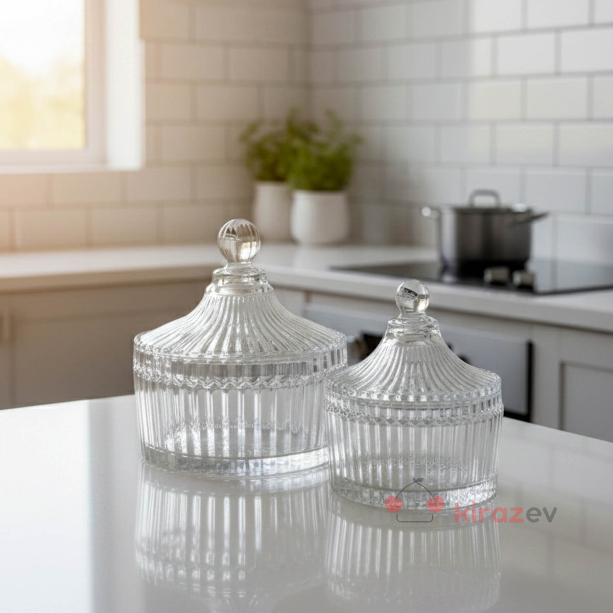 Aura İkili Cam Şekerlik Seti