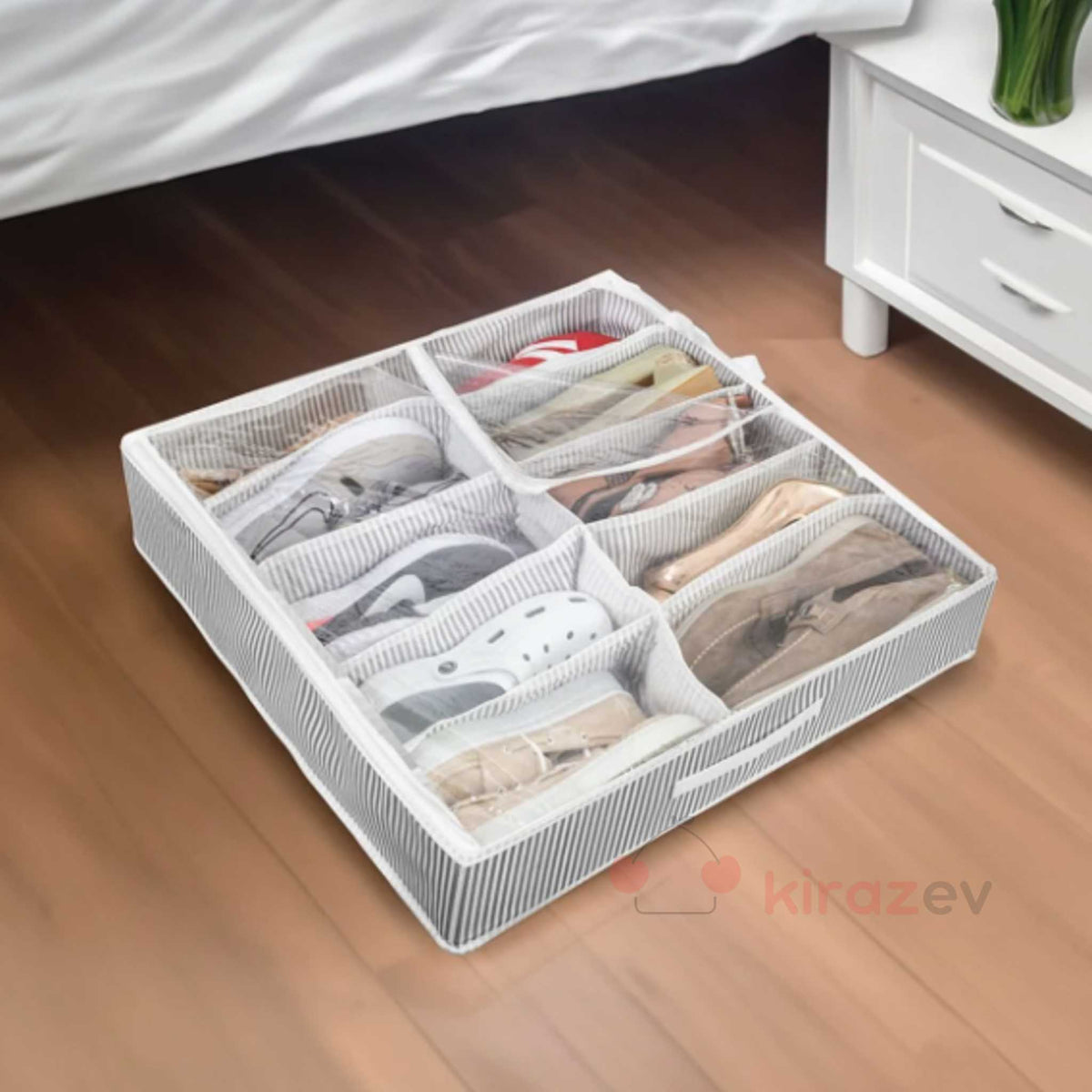 10 Gözlü Ayakkabı Düzenleyici – Şeffaf Kapaklı Saklama Kutusu