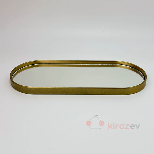 Aynalı Altın Sunumluk – Modern ve Minimal Dekoratif Tepsi