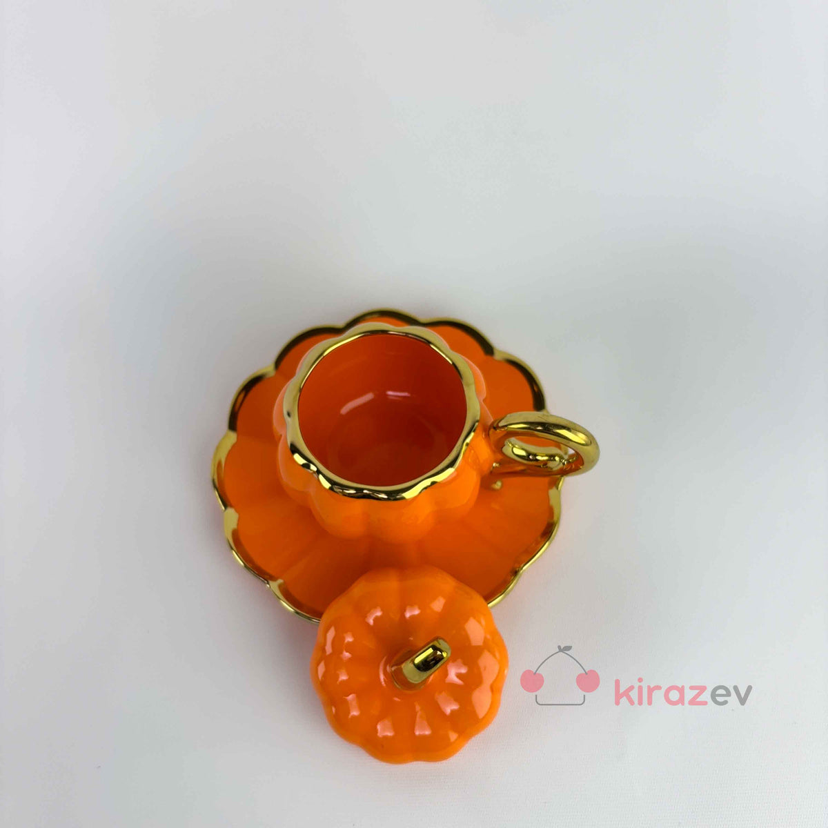 Kahve Fincanı Takımı - 2'li Balkabağı Tasarımlı