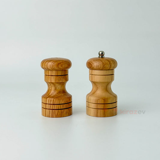 Bambu Değirmen Tuzluk Baharat Seti 2'li