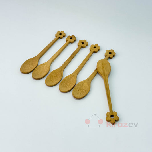 Bambu Çiçek Saplı 6’lı Çay Kaşığı Seti