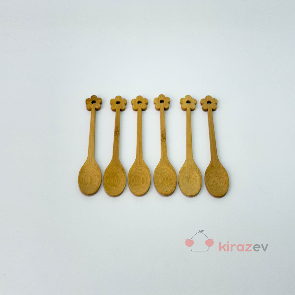 Bambu Çiçek Saplı 6’lı Çay Kaşığı Seti - Kiraz Ev