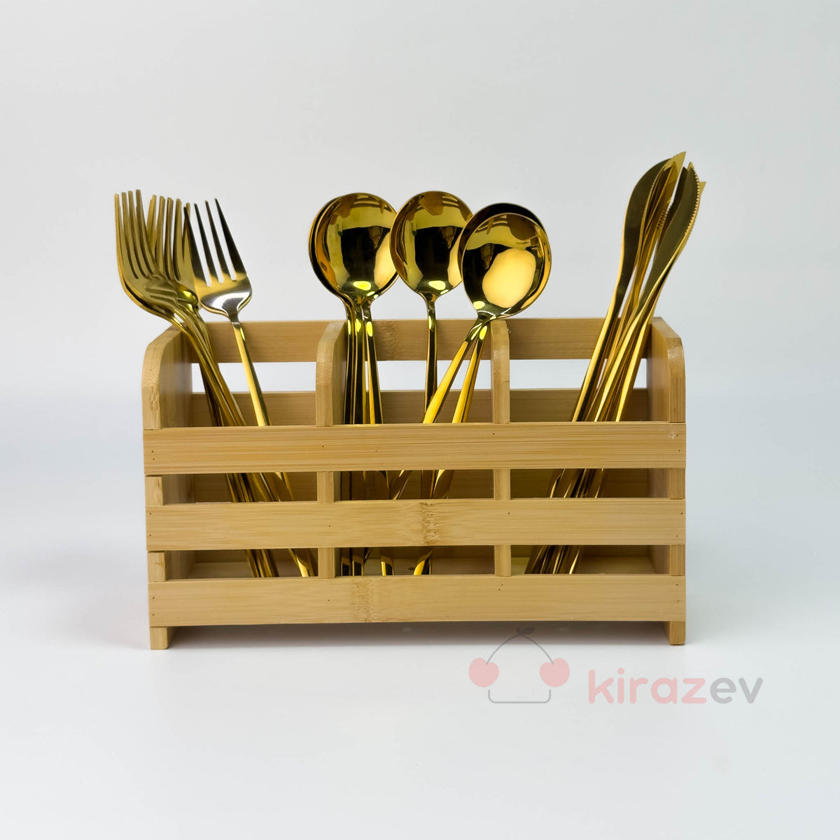 Bambu 3 Bölmeli Dikey Kaşıklık