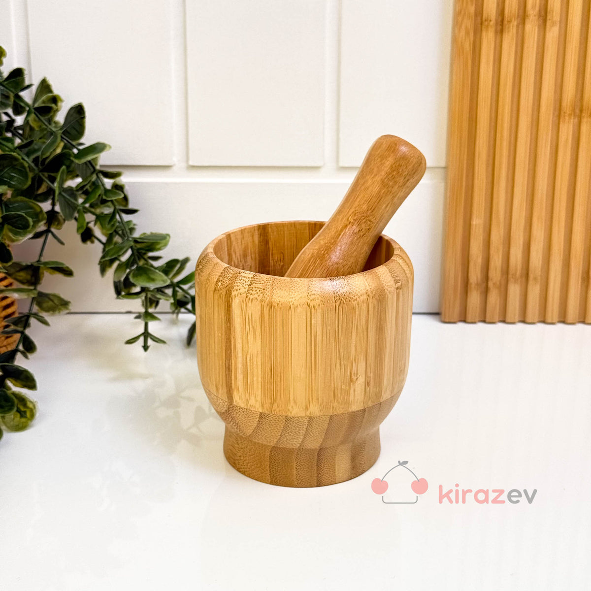 Bambu Havan ve Tokmak – Doğal Mutfak Öğütücüsü - Kiraz Ev