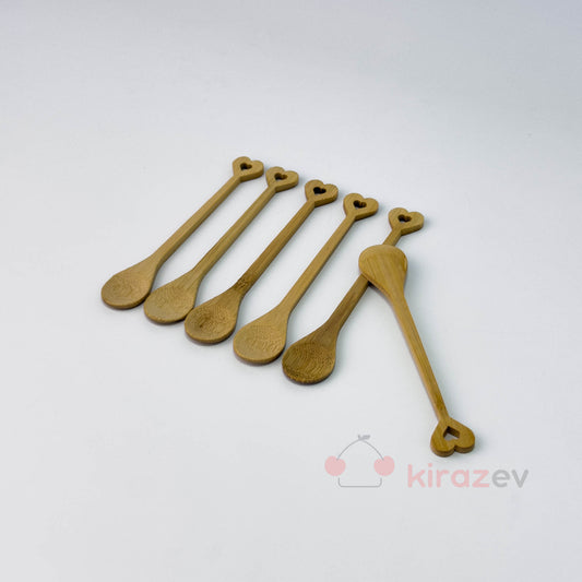 Bambu Çiçek Saplı 6’lı Çay Kaşığı Seti