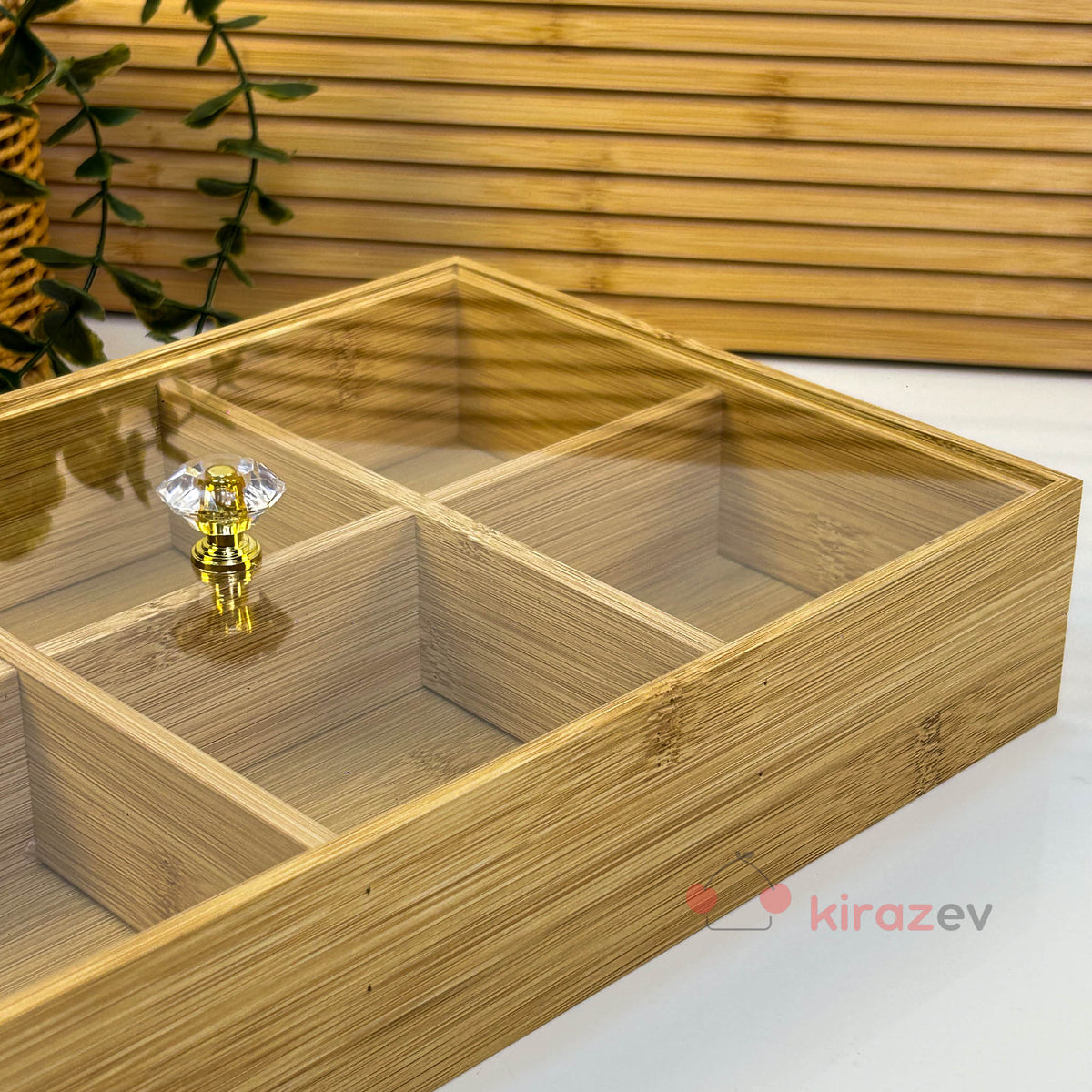 Bambu Kapaklı 6 Bölmeli Çerezlik