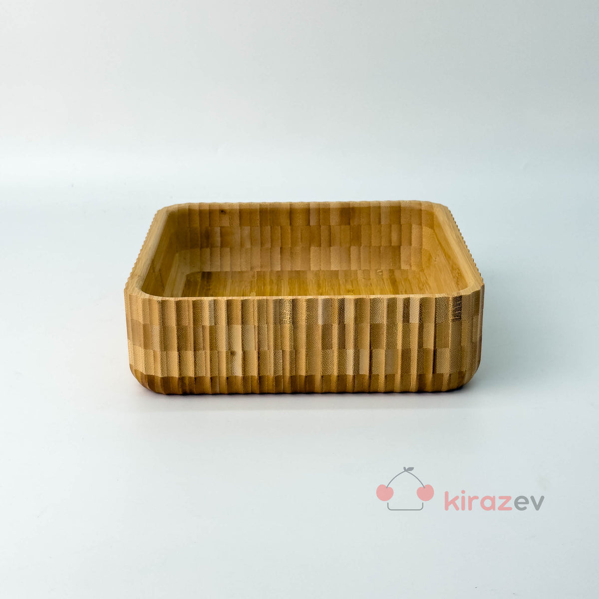 Bambu Kare Çizgili Kase - Kiraz Ev