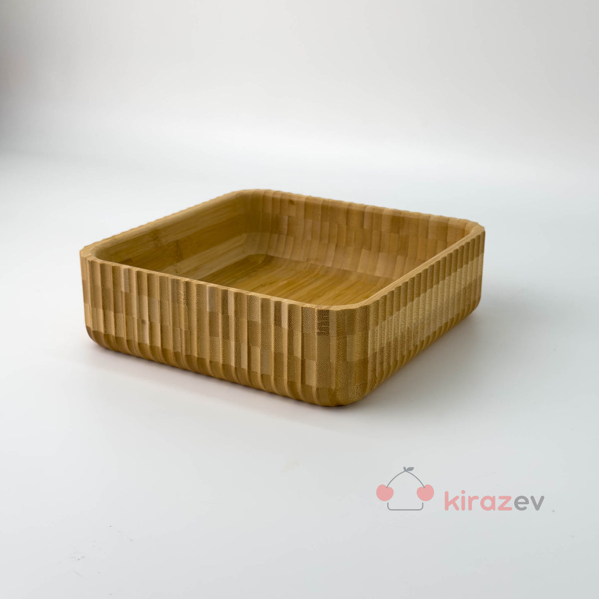 Bambu Kare Çizgili Kase - Kiraz Ev