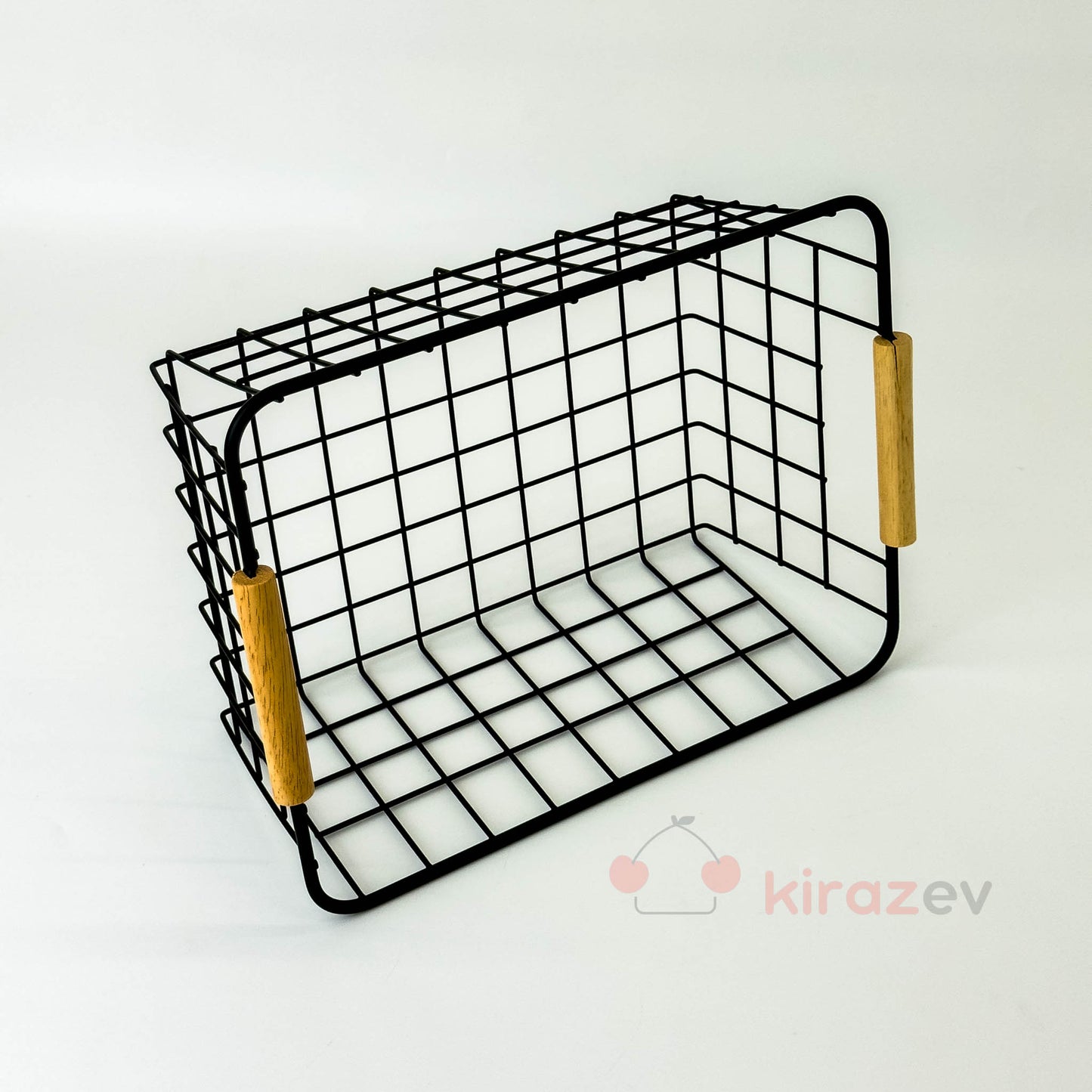 Bambu Kulplu Metal Sepet