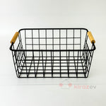 Bambu Kulplu Metal Sepet