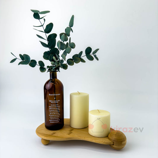 Bambu Oval Stand – Dekoratif Mumluk ve Sunum Standı