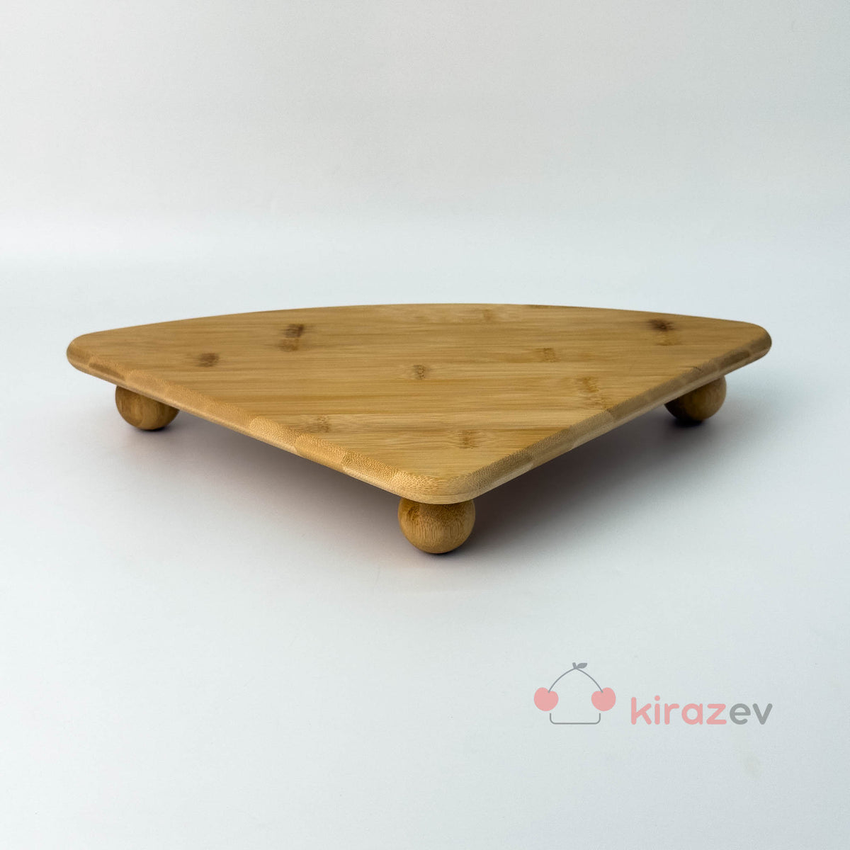 Bambu Ayaklı Üçgen Köşelik Stand - Kiraz Ev