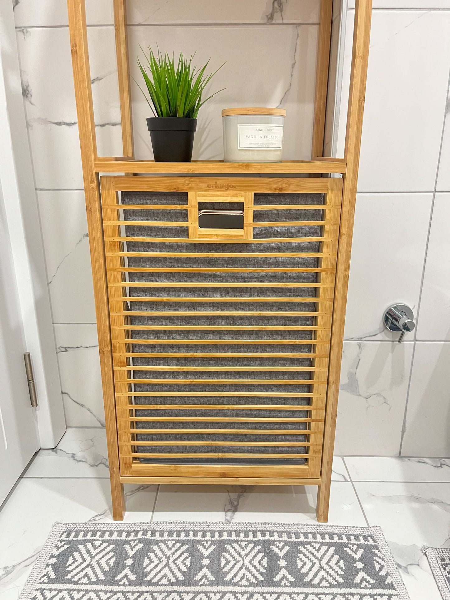 Bambu Kirli Sepeti 3 Raflı Banyo Düzenleyici Organizer Raf