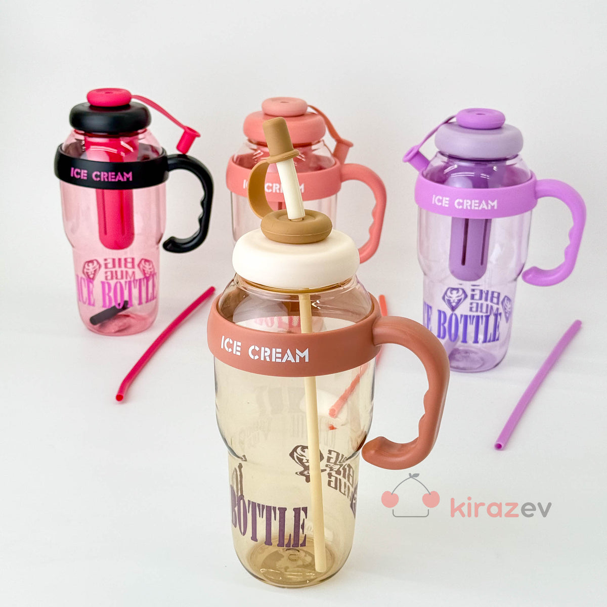 Bigmug Pipetli Hazneli Su Matarası 4 Renk - Kiraz Ev