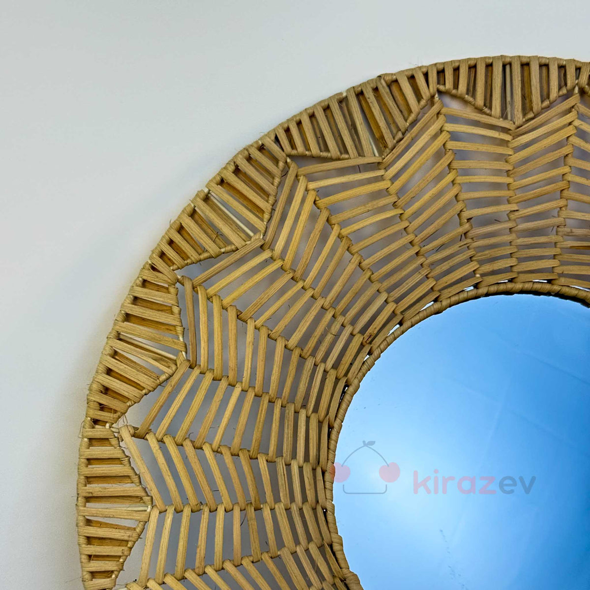 Bohem Rattan Desenli Ayna