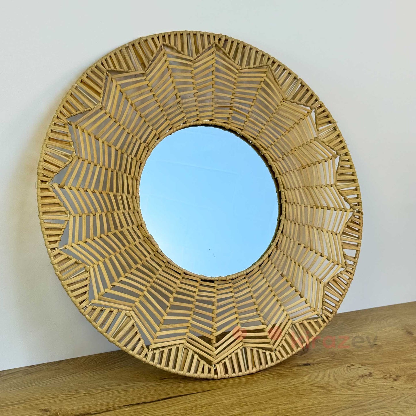 Bohem Rattan Desenli Ayna