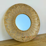 Bohem Rattan Desenli Ayna