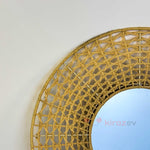 Bohem Örgü Rattan Ayna