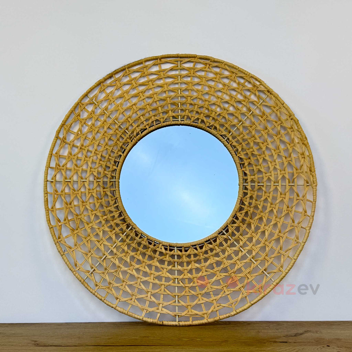Bohem Örgü Rattan Ayna