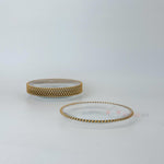 Boncuk Kenarlı Cam Pasta Tabağı 6'lı