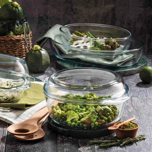 Paşabahçe Borcam Kapaklı Yuvarlak Tencere 2100 cc