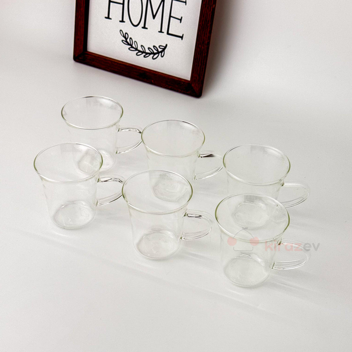 Borosilikat Kulplu Çay Bardağı 6'lı