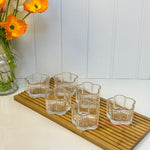 6’lı Çiçek Desenli Cam Çerezlik & Sosluk Seti