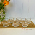 6’lı Çiçek Desenli Cam Çerezlik & Sosluk Seti