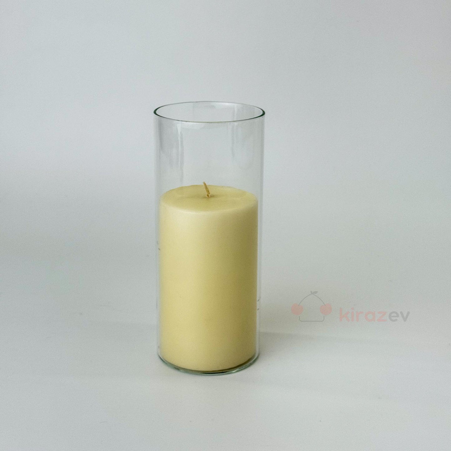 Silindir Cam Vazo Mumluk Orta Boy