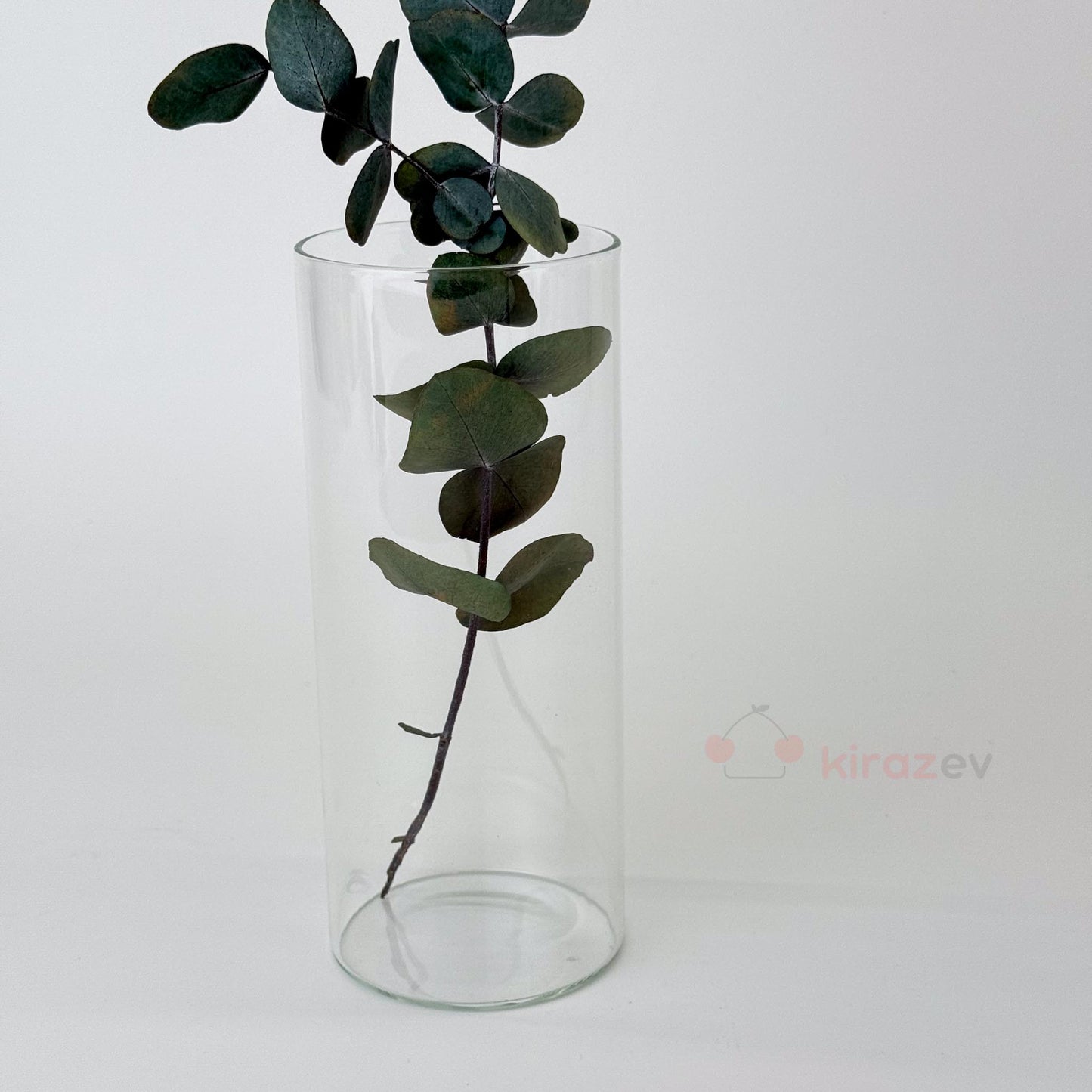 Silindir Cam Vazo Mumluk Orta Boy