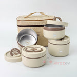 Kare Termal Çantalı Yemek Kabı Termos Seti