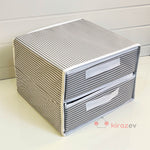 Çekmeceli Gri Bez Organizer – 2 Çekmeceli Dolap İçi Düzenleyici