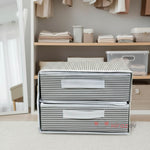 Çekmeceli Gri Bez Organizer – 2 Çekmeceli Dolap İçi Düzenleyici