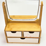 Bambu Çekmeceli Makyaj Aynası – Döner Başlıklı