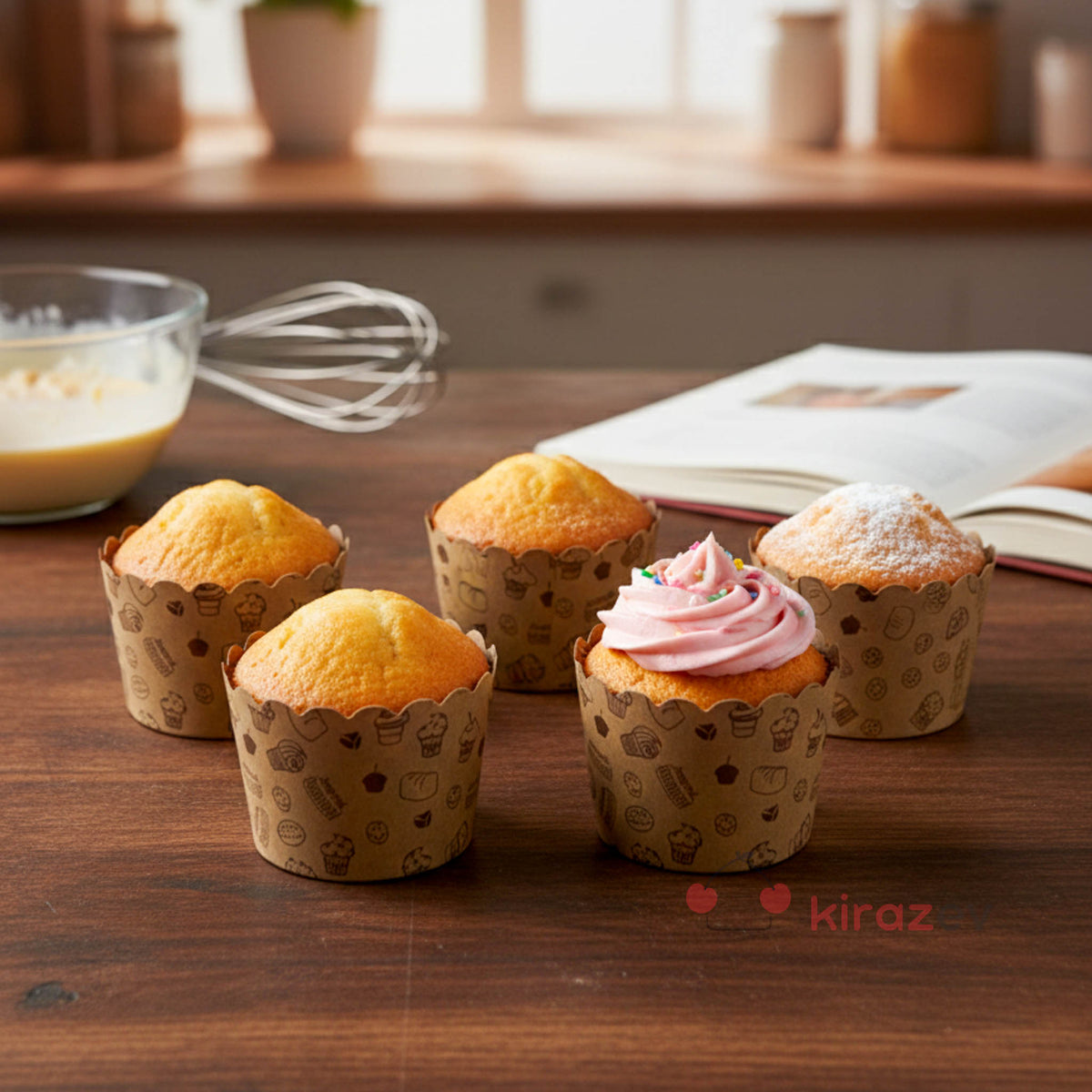 Cupcake Baskılı Yuvarlak Muffin Kapsülü 24’lü – Fırına Dayanıklı