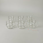Dalgalı Cam Kulplu Kahve Fincanı 6'lı