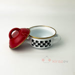 Damalı Mini Emaye Tencere