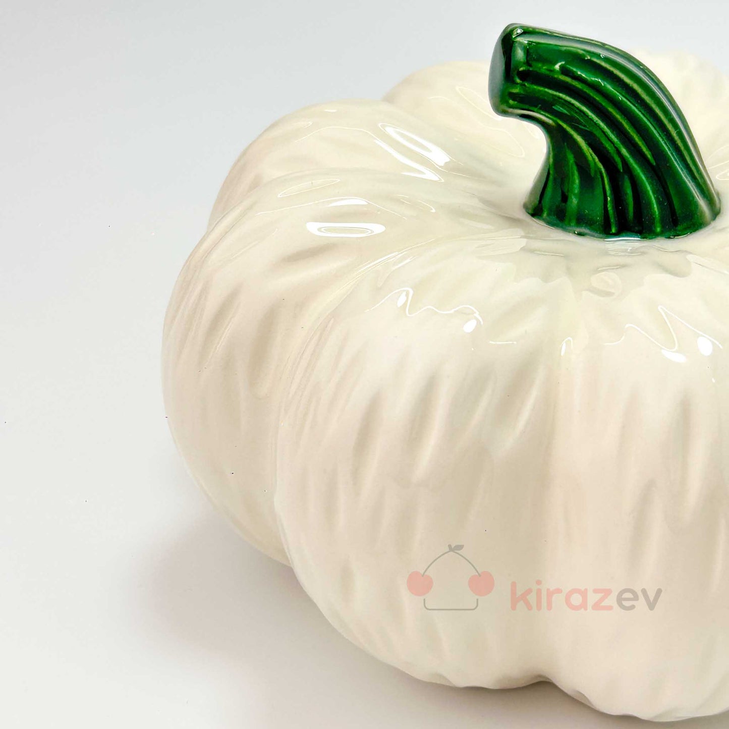 Dekoratif Seramik Kabak Beyaz Büyük Boy