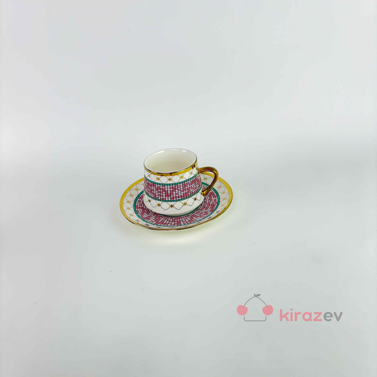 2'li Kahve Fincan Takımı - Vintage Desenli
