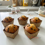 24 'lü Desenli Kare Muffin Kalıbı - Kiraz Ev