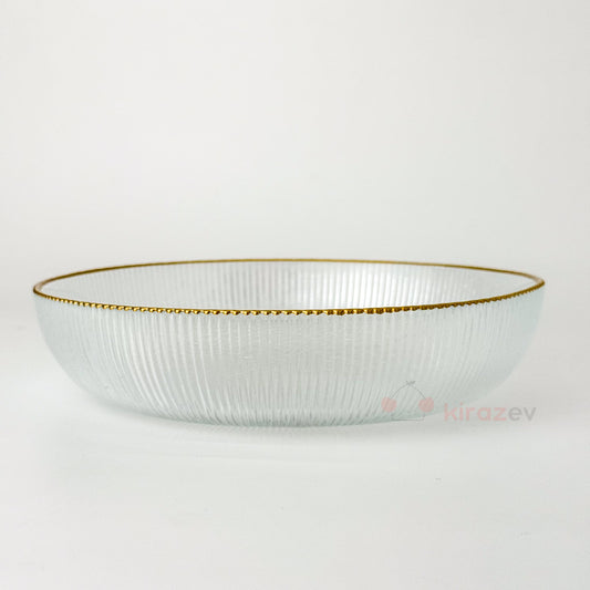 Yaldızlı Cam Salata Kasesi