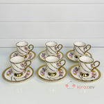 Elegance Serisi Altın Yaldızlı 6’lı Kahve Fincanı Seti