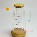 Flora Orange Cam Yağdanlık 900 ml – Bambu Kapaklı