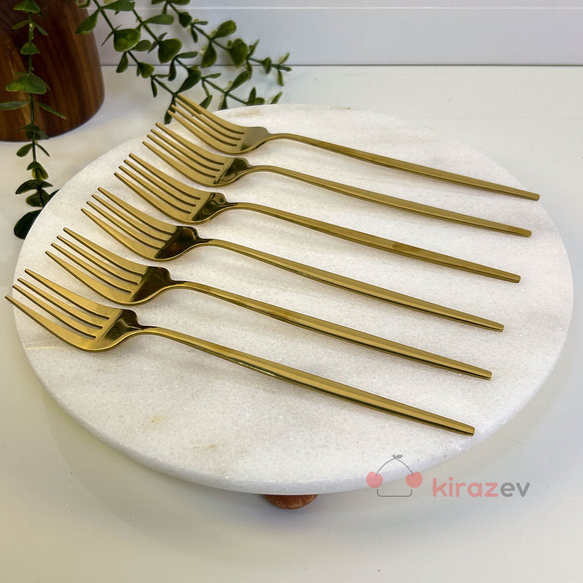 Gold Yemek Çatalı 6’lı Set (21 cm)