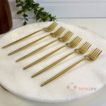 Gold Küçük Çatal 6’lı Set (16 cm)