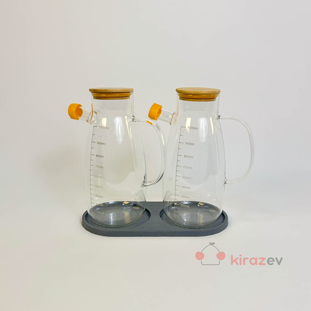 Gri Oval Silikon Yağdanlık Altı Kaymaz