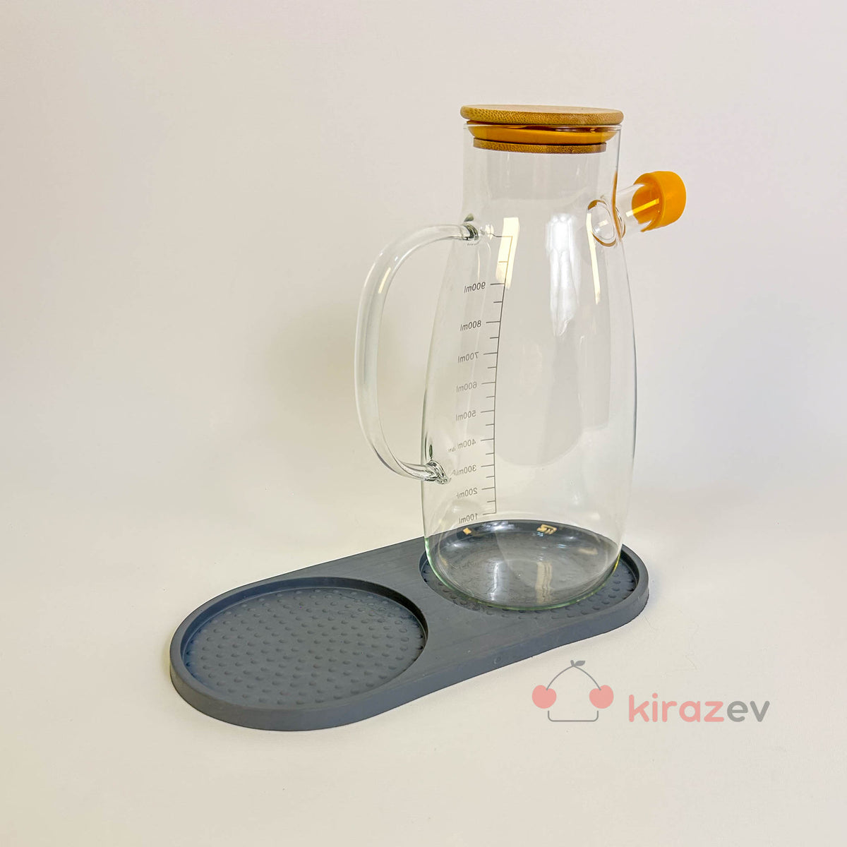 Gri Oval Silikon Yağdanlık Altı Kaymaz